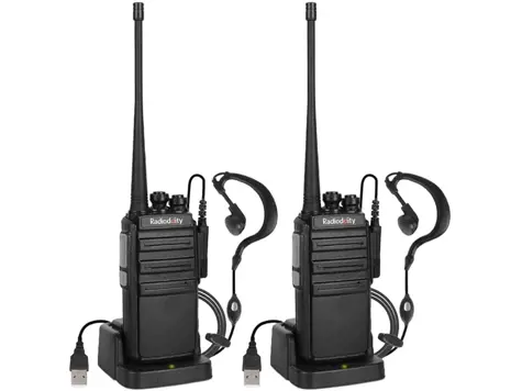 Radioddity GA-2S Walkie Talkies UHF Recargable con Micro-USB - Pack 2 Unidades