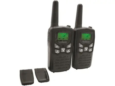 Lexibook Walkie Talkies 8km, Sonido Digital, Para Interiores/Exteriores, Negro & Azul.