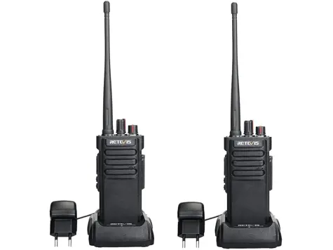 Retevis RT29 Walkie Talkie, Alcance Largo, Recargable 3200 mAh (Negro, 2 Piezas)