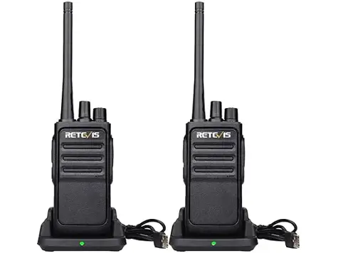 Retevis RT617 Walkie Talkie Recargable 16 Canales Alcance 3 km CTCSS/DCS VOX Escaneo (Negro,1 Par)