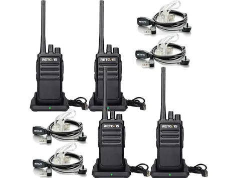 Retevis RT617 Walkie Talkie Profesional PMR 446 - Negro (2 Par)