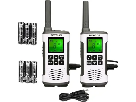 Retevis RT45 Walkie Talkie Profesional Recargable USB 16 Canales VOX (2 Piezas)