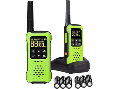 Retevis RT649P Walkie Talkie IP67 1200 mAh 16 Canales (Verde)