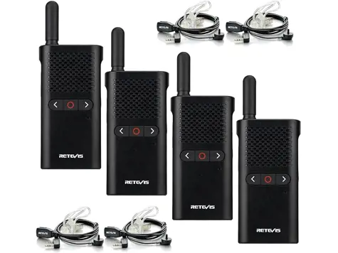 Retevis RB628B Walkie Talkie con Auriculares, PMR446 Recargables, VOX, Profesional (4 Pzs) ??