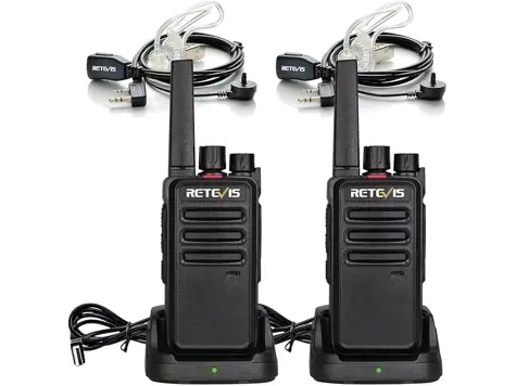 Retevis RT668 Walkie Talkie Recargable PMR446 VOX CTCSS/DCS Negro - 1 Par