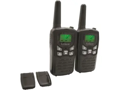 Lexibook Walkie Talkies 8km, Sonido Digital, Para Interiores/Exteriores, Negro & Azul.