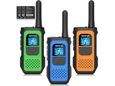 AWANFI Walkie Talkie Recargable, Largo Alcance, 16 Canales VOX, Cable Carga Tipo C