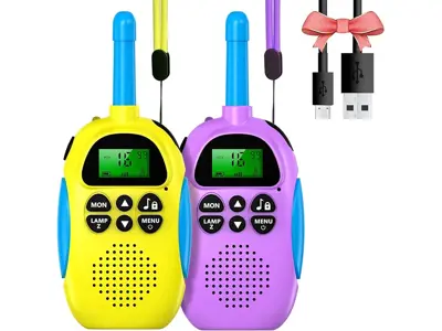 Walkie Talkie Recargable Niños ULEWAY - VOX LCD Linterna - 3KM - Aventuras - Regalo Niños