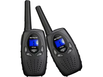 Walkie Talkie Retevis RT628 para Niños - Largo Alcance - Ideal para Exterior (1 Par, Negro)