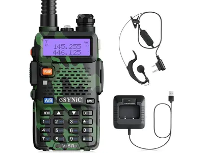 eSynic UV-5R Walkie Talkie VHF/UHF con Pantalla LED y VOX