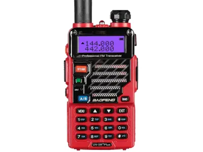 Baofeng UV-5R Plus - Walkie VHF/UHF, Color Rojo