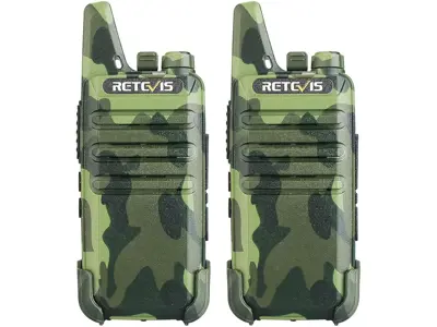 Retevis RT22 Walkie Talkie Recargable USB, 16 Canales, VOX, Cámping (Camuflaje)